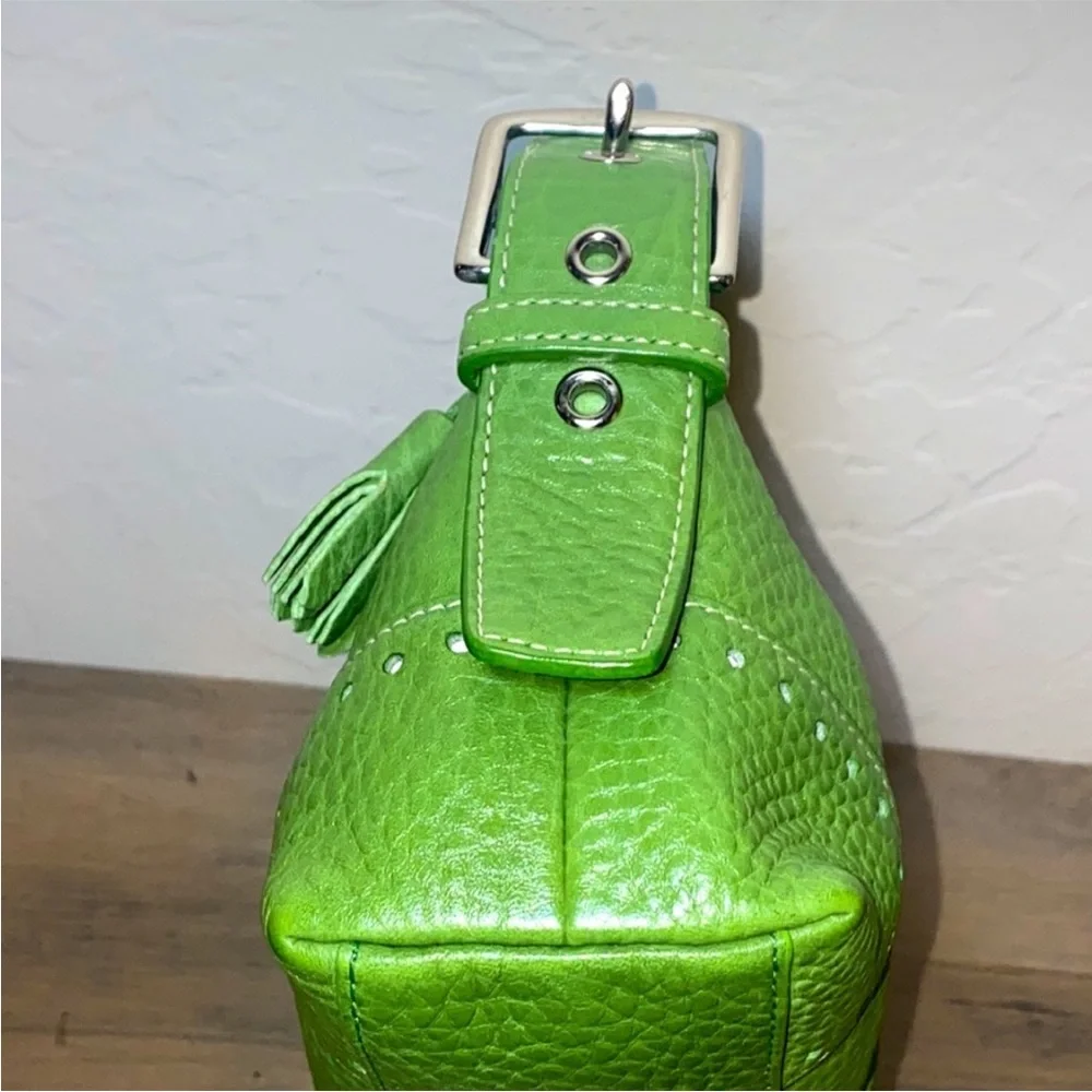 COACH Vintage Y2K Hampton Demi Leather Small Green Shoulder Bag Purse 5052 - Picture 5 of 9